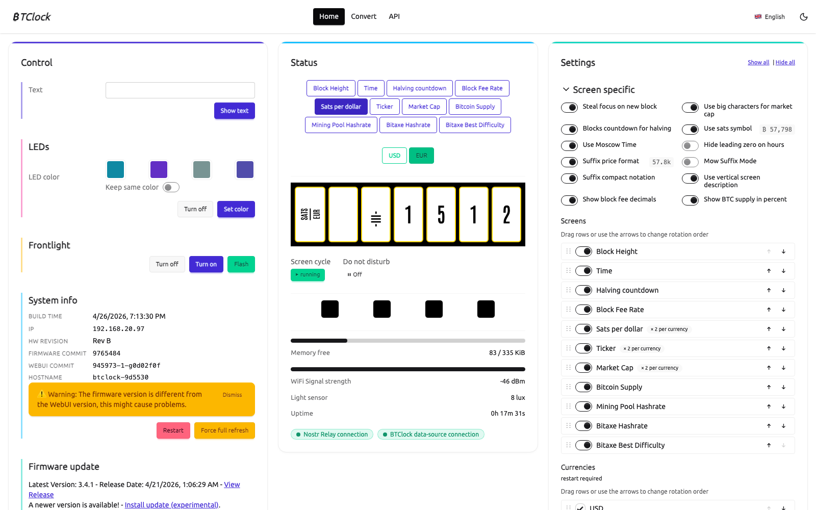 WebUI overview — light theme