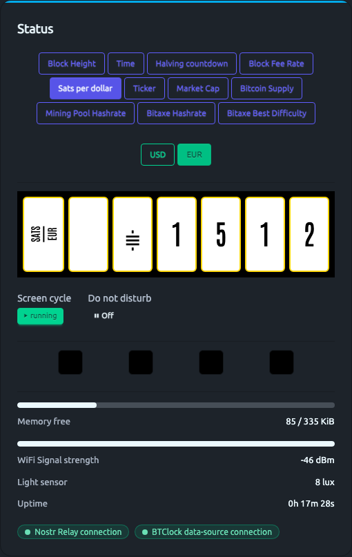 Status card close-up